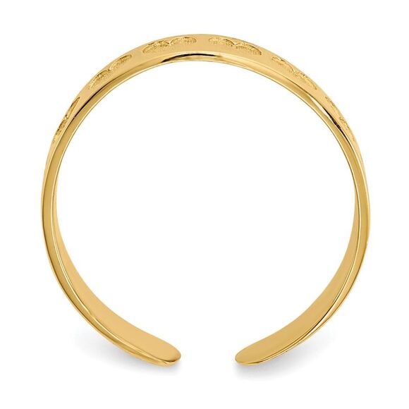 3mm Textured Heart Toe Ring in 14K Yellow Gold - Picture 2 of 5